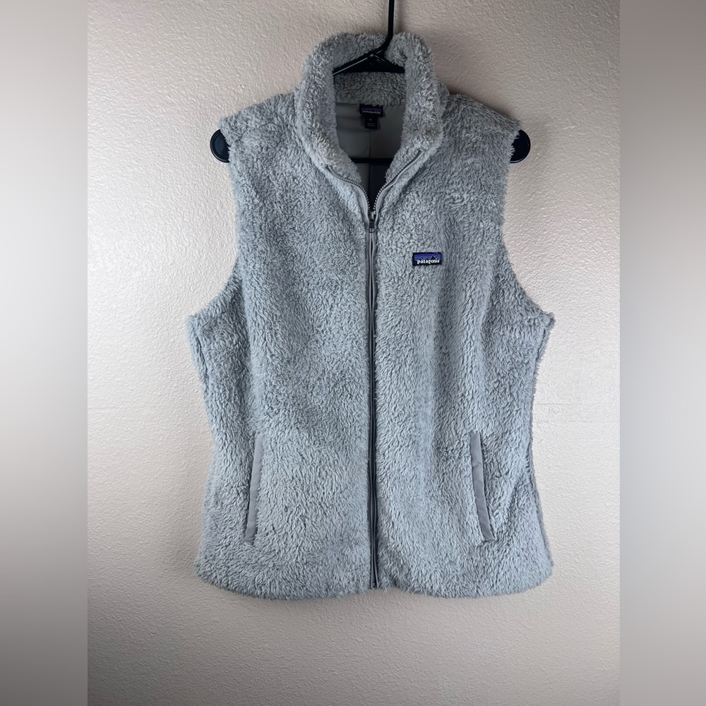 Patagonia Fleece Vest Gray XL Full Zip Sherpa Cozy Outdoor